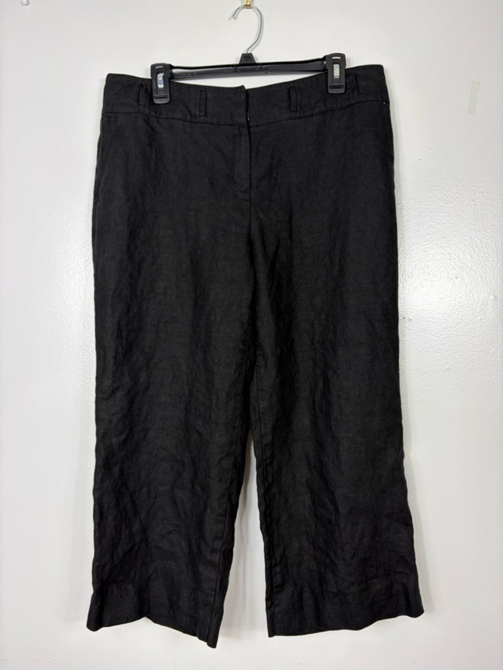 Talbots Irish Linen Black cropped trouser sz 14